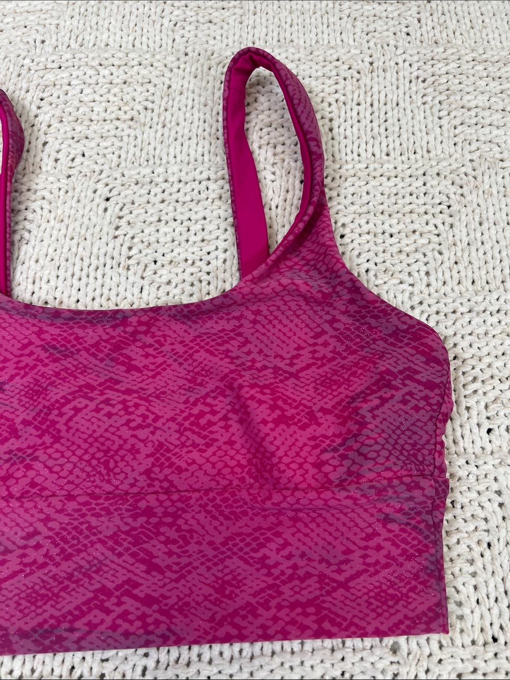 Beach Riot Fuchsia-Pink Patterned Sports Bra - Picture 5 of 10